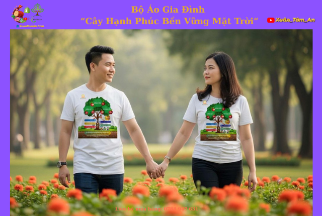 Bộ Áo Gia Đình “Cây Hạnh Phúc Bền Vững Mặt Trời”